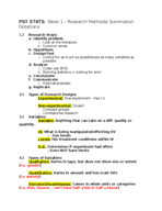 Statistical Methods in Psychology (3010) Week 1 Notes