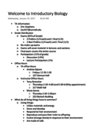 BIO 1350, Week 1 Notes 