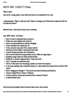 Mus 506, Week 1 Notes