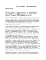 Principles of Economics I- ECON102 Study Guide-Microeconomics