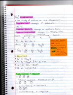 Physics 180 Notes: Week 1-2