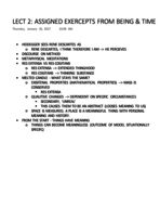 Notes from assigned excerpts from BEING & TIME