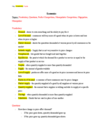 Microeconomics Study Guide