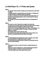 Le Petit Prince ch. 1-9 Notes 