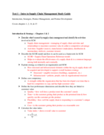 Supply Chain Management Test 1 Study Guide