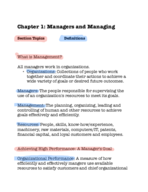 Organizational Management Week 1 Notes CH. 1 & 2