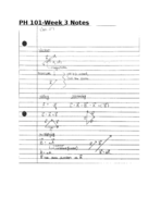 PH 101- Week 3 Notes