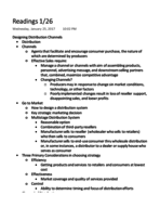 Reading Notes for Exam 1