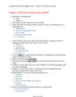 MANA 4325 - Exam 1 Study Guide 