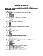 Chapter 1-4 Study guide Anatomy&Physiology