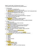 Chapter 3 Lecture Notes- Cell Structure and Function