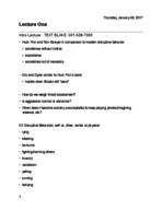 Lecture One: Introduction