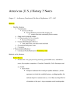 American History II - Chapter 17: An Economy Transformed; The Rise of Big Business 1877-1887