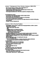 Hans Christian Andersen Week 1 Notes