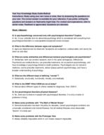 Psychopathology Exam 1 Study Guide
