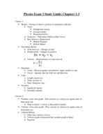 Physics Exam 1 Study Guide