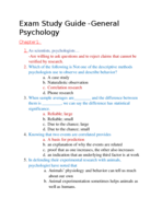 General Psychology study guide