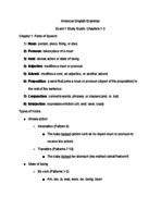American English Grammar, Exam 1 Study Guide