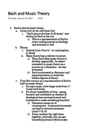 Masterworks of Music: Week 2 - Bach and Music Theory 