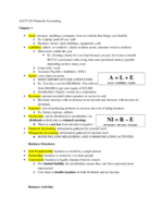 Accounting 225 Exam 1 Study Guide