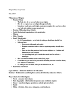Cumulative Study Guide for REL 020