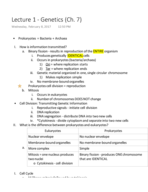 Lecture 1 - Genetics