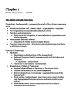 Human Physiology Chapter 1 Notes