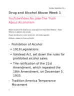 Alcoholism and Drugs and Society