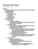 Psychology 202 ~ Week 10 Lecture Notes
