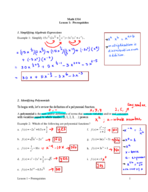 Business Cal Math Notes Lesson 1