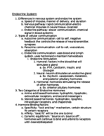 Week 1 notes on Endocrine System