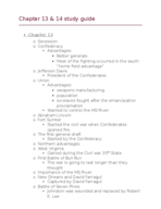 HIS CH 13 & 14 Study guide