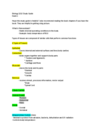 Unit One Study Guide
