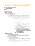 WMST 113: Lecture Notes Wednesday 2/8/17