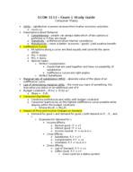 ECON 3113, Exam 1 Study Guide