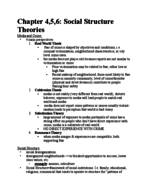 Chapters 4,5,6 Social Structure Theories