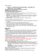 Multicultural Psychology Exam 1