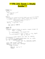 PH 101- EXAM 1 STUDY GUIDE