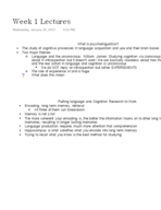 PSYCH 413 Week 1 Lecture Notes