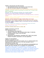 Chapter 3: Cell Structure and their Functions