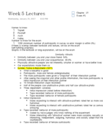 Week 5 Lecture Notes