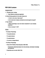 PSY 2012 Chapter 1 Notes