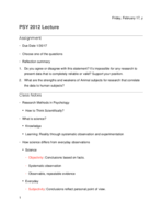 PSY 2012 Chapter 2 notes
