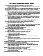 MCB3020 Exam 2 Review Guide