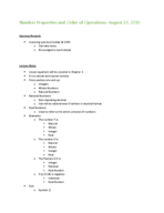 Number Properties and Order of Operations