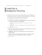 ACCT-2123, Chapter 8 Notes