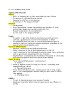 PS 1010, Midterm Study Guide