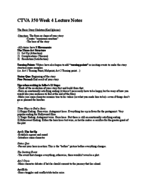 CTVA 350 Week 4 Notes