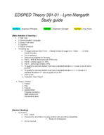 studyguide for EDSPED Theory 391