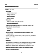 Abnormal Psychology Notes - Midterm